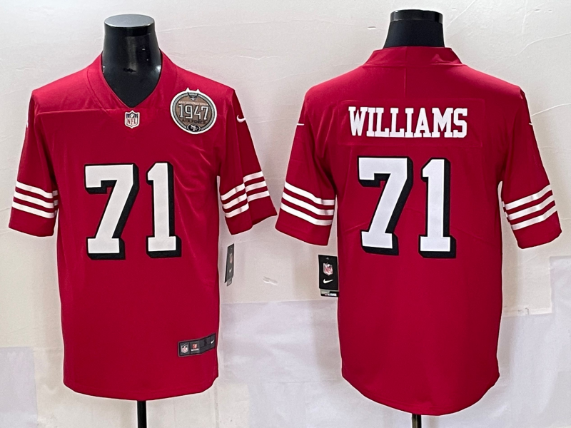 Men San Francisco 49ers #71 Williams red 2025 Nike Limited NFL Jersey 14